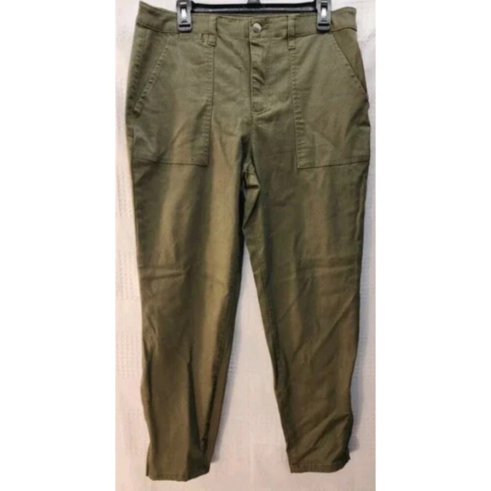 Social Standards Pants Womens Sz 12 Army Green Utility Zipper Ankle Msrp 1206
